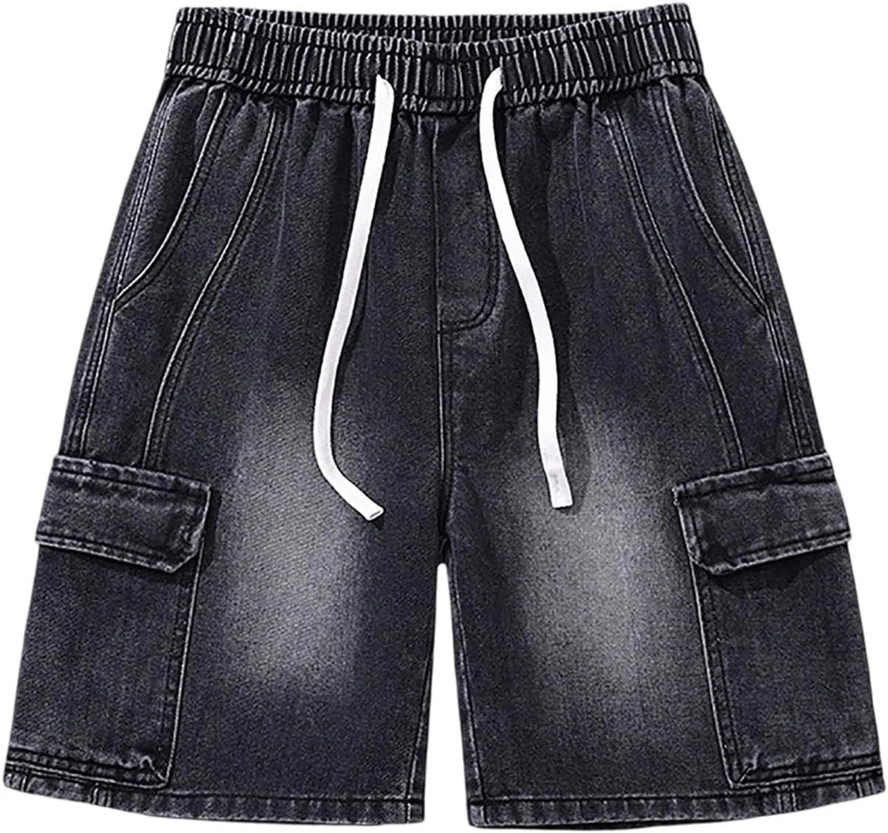 Men Baggy Jean Shorts Loose Fit Mid Denim Shorts Wide Leg Y2K Hip Hop Trendy Outfits