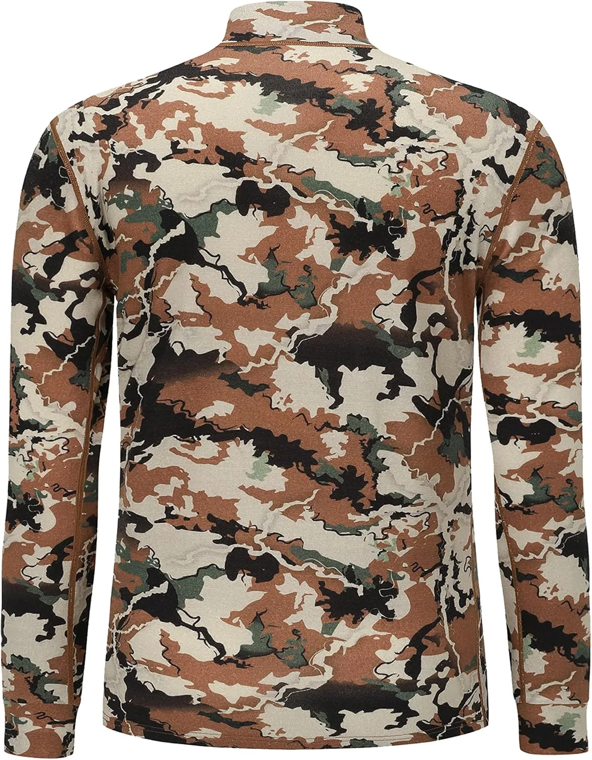 Men's 100% Merino Wool Hunting Base Layer Tops Camo Shirts