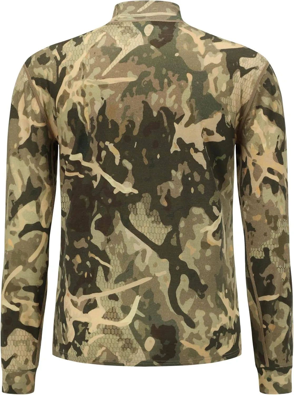 Men's 100% Merino Wool Hunting Base Layer Tops Camo Shirts