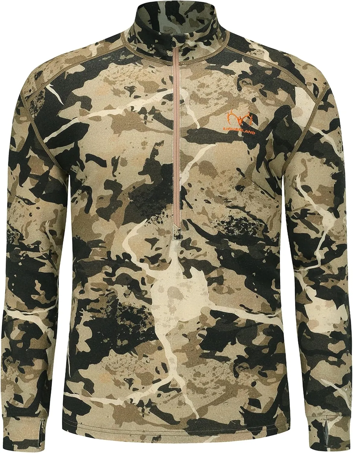 Men's 100% Merino Wool Hunting Base Layer Tops Camo Shirts
