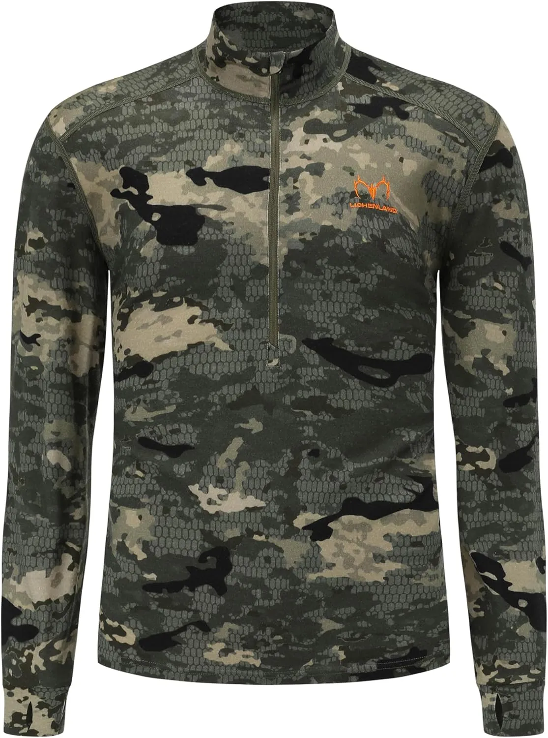 Men's 100% Merino Wool Hunting Base Layer Tops Camo Shirts