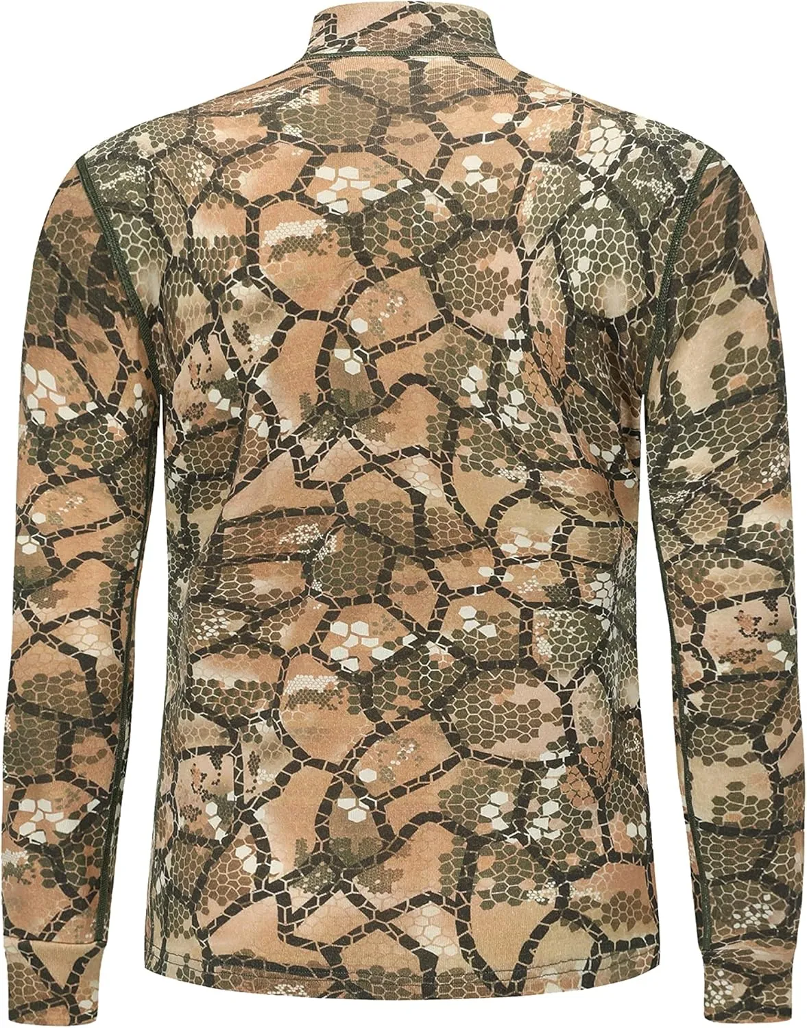 Men's 100% Merino Wool Hunting Base Layer Tops Camo Shirts