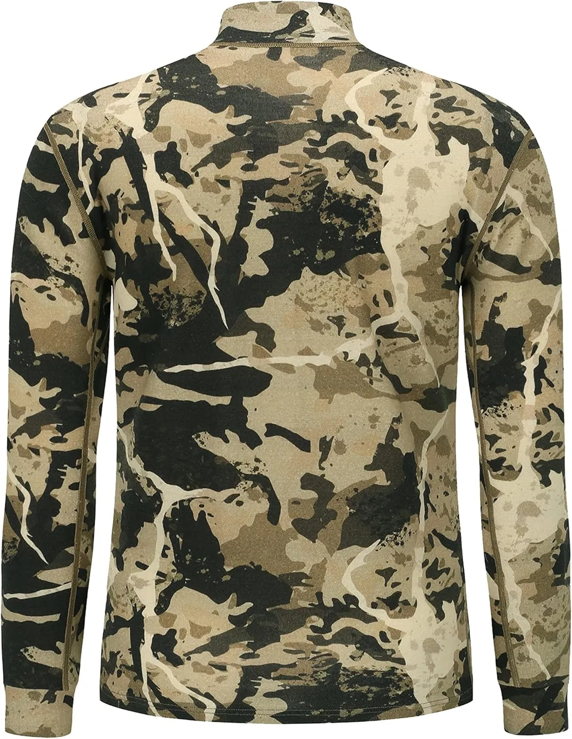 Men's 100% Merino Wool Hunting Base Layer Tops Camo Shirts
