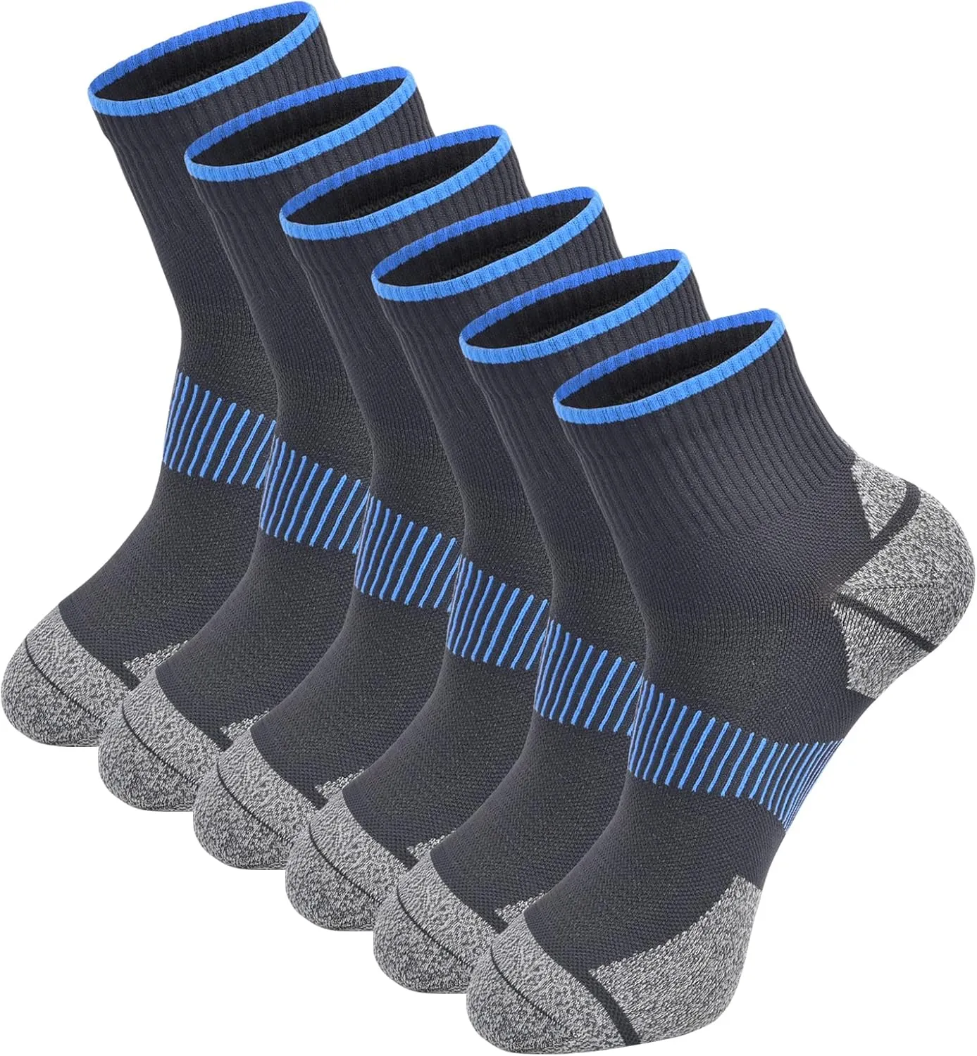 Mens and Womens Anti Odor Blister Resistant Seamless Thin Compression Quarter Crew Athletic Cycling Socks