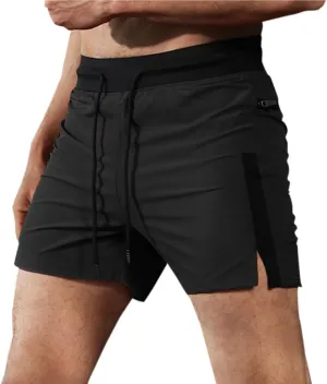 Men's Athletic Gym Shorts 5 Inch Quick Dry Drawstring Elastic Waist Stretch Workout Sports Running Shorts