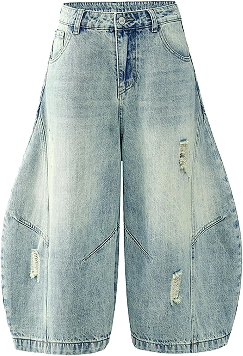 Mens Baggy Denim Jorts Y2K Vintage Loose Fit Hip Hop Jean Shorts Wide Leg Long Jeans Streetwear Clothes