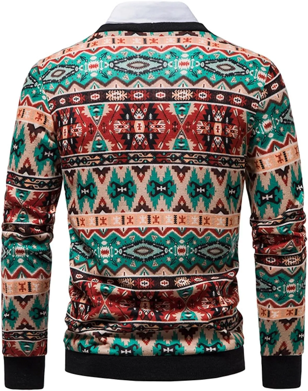 Mens Cardigan Sweaters with Buttons Men's Floral V Neck Open Front Button Down Long Sleeve Knitted Cardigan Sweaters