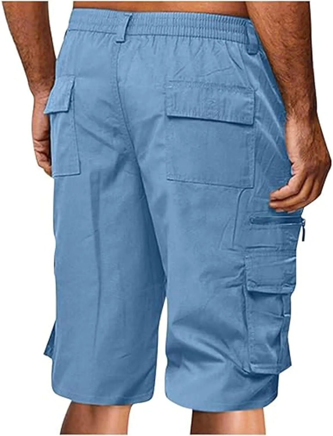 Mens Cargo Shorts Drawstring Elastic Waist Pants Stretch Lightweight Work Shorts 2025 Casual Summer Hiking Pants