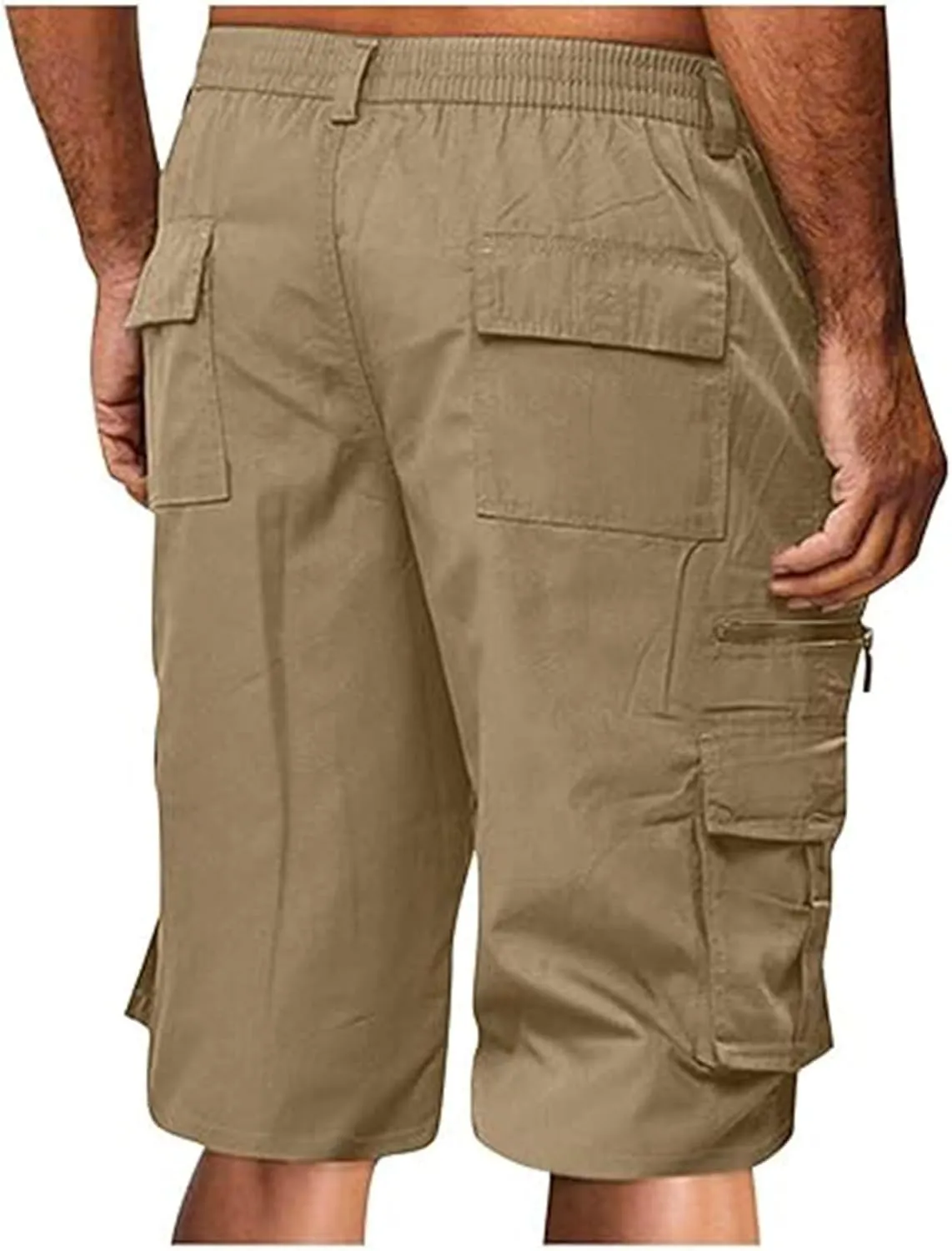 Mens Cargo Shorts Drawstring Elastic Waist Pants Stretch Lightweight Work Shorts 2025 Casual Summer Hiking Pants