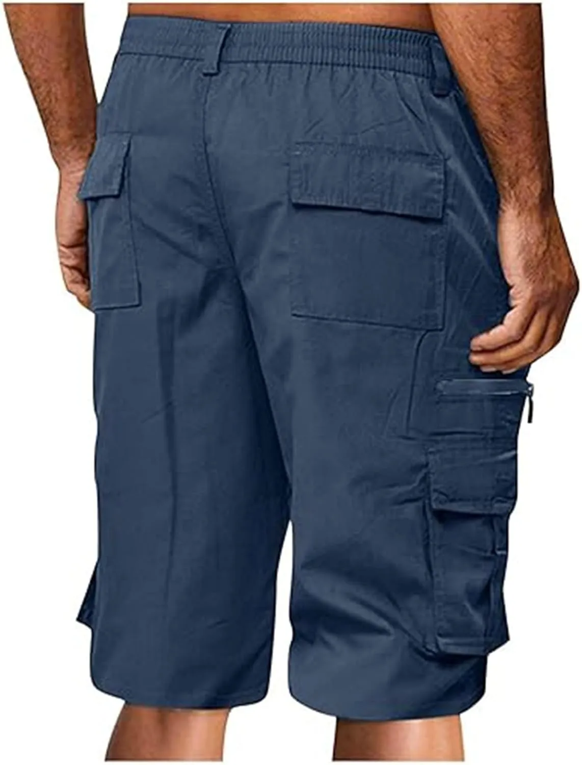Mens Cargo Shorts Drawstring Elastic Waist Pants Stretch Lightweight Work Shorts 2025 Casual Summer Hiking Pants