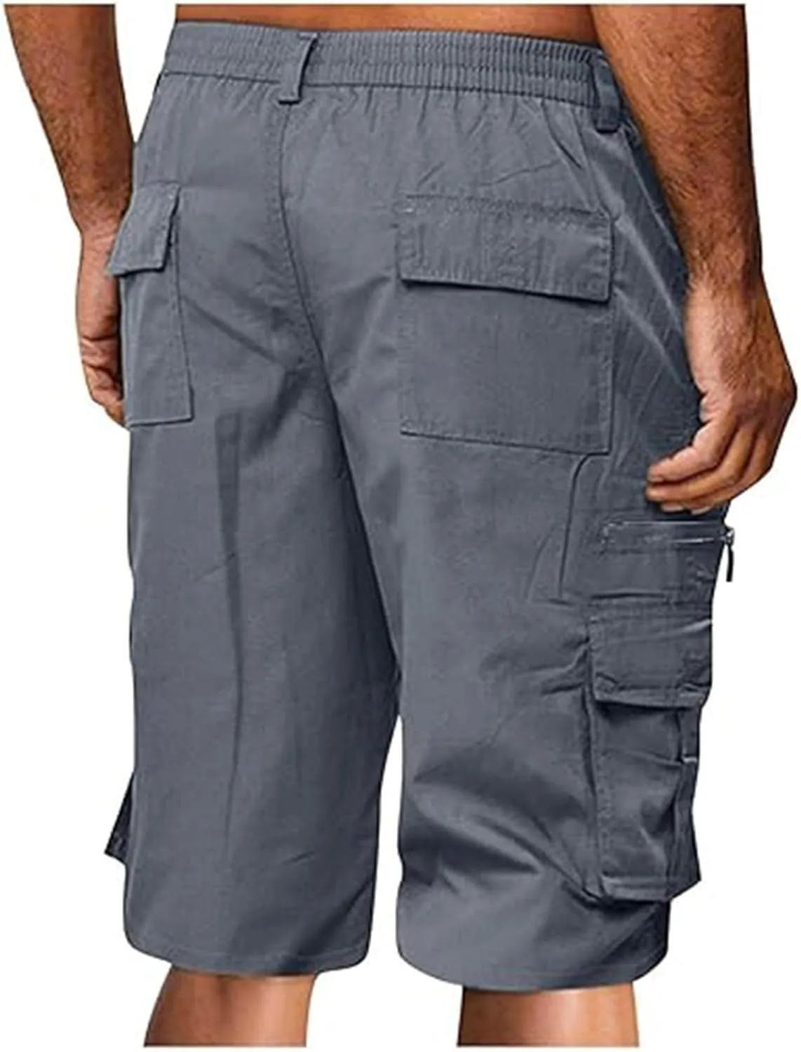 Mens Cargo Shorts Drawstring Elastic Waist Pants Stretch Lightweight Work Shorts 2025 Casual Summer Hiking Pants