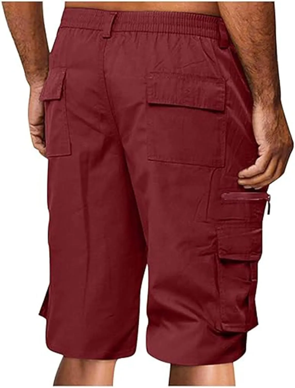 Mens Cargo Shorts Drawstring Elastic Waist Pants Stretch Lightweight Work Shorts 2025 Casual Summer Hiking Pants
