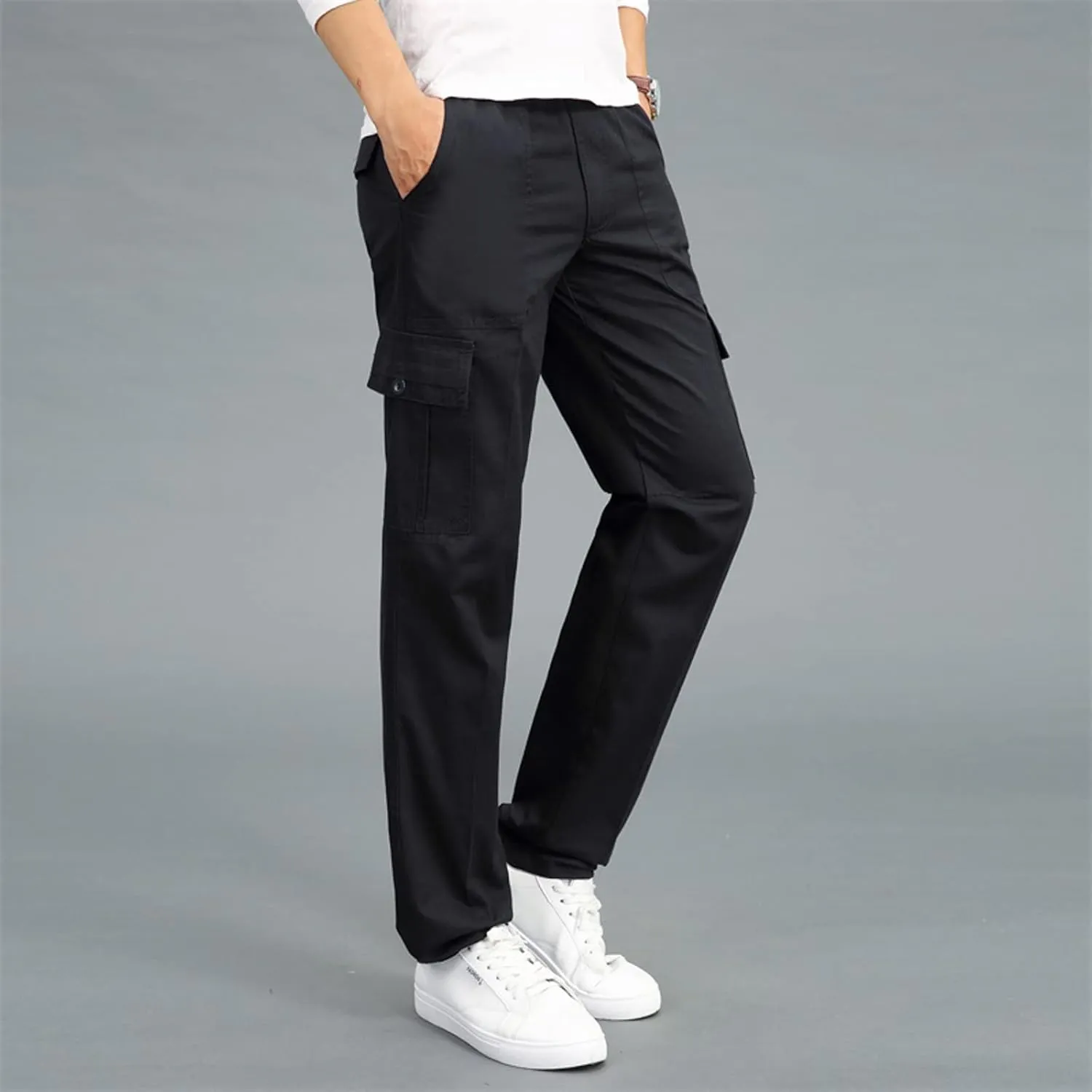 Mens Cargo Work Pants Men's Relaxed-Fit Stretch Cargo Pants Multi Pocket Military Camo Combat Work Pants Work Trousers