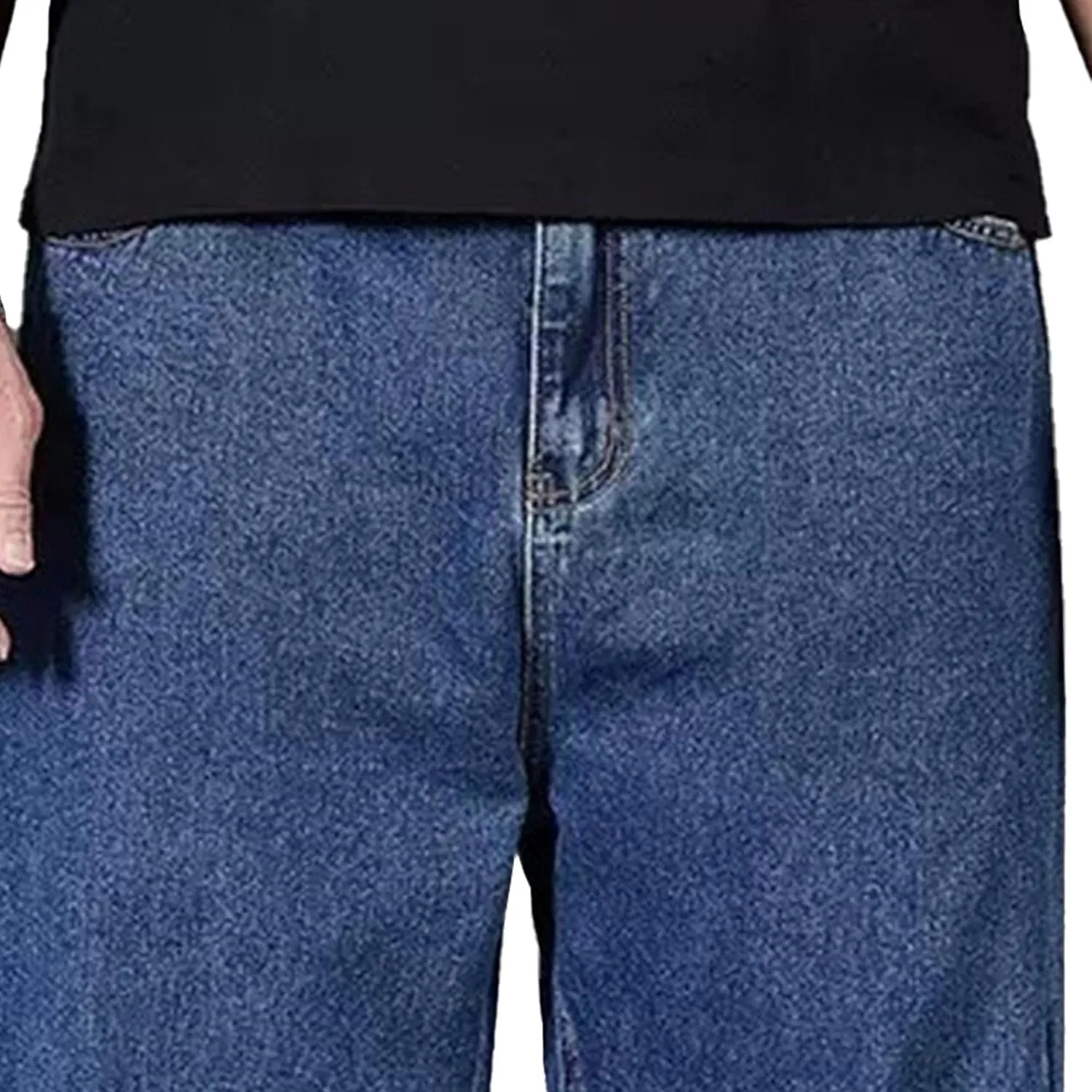 Mens Casual Loose Jeans Pant Baggy Streetwear Relax Fit Denim Pants Straight-Fit Wide Leg Hip Hop Jean