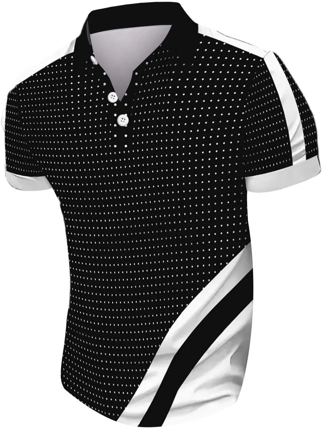 Men's Casual Polo Shirt Athletic Gym Bodybuilding Performance Workout Tee Tops Quick Dry Fitness Sport Running Shirts