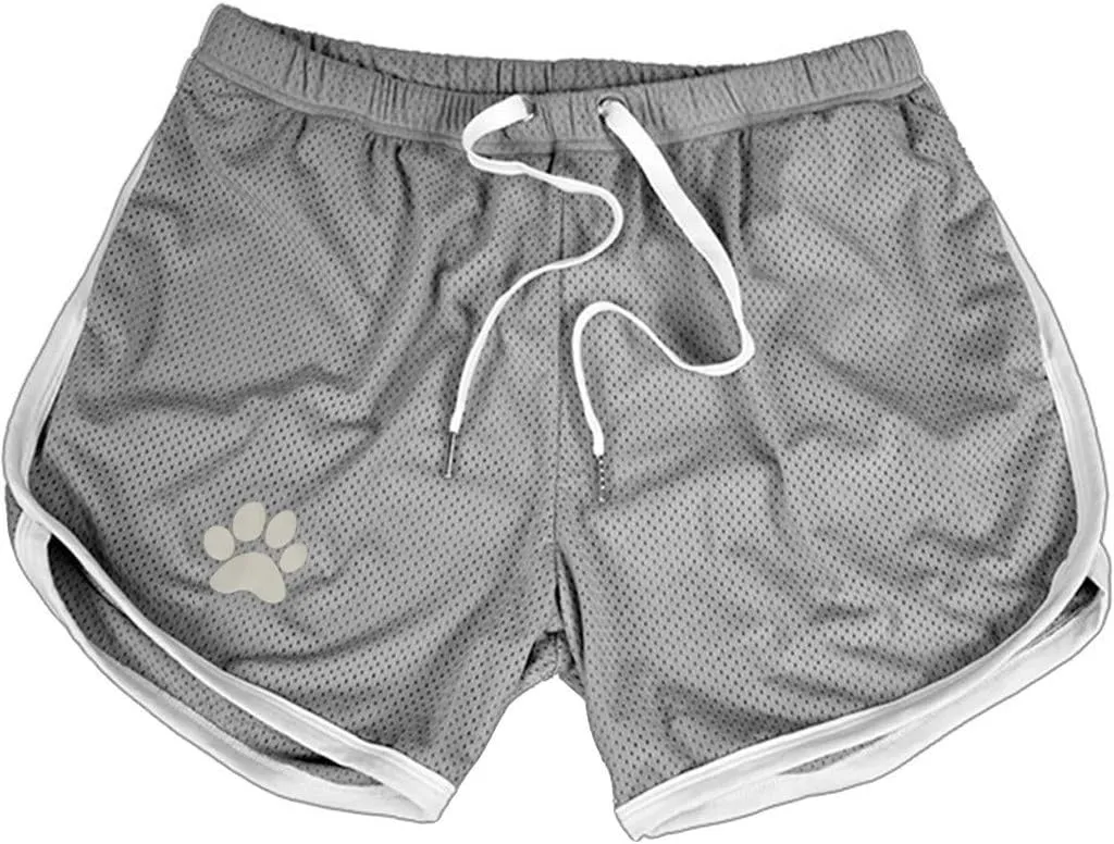 Men's Funny Dog Paw Print Gym Workout Shorts 3" Athletic Running Shorts Quick Dry Lightweight Mesh Gym Yoga Shorts