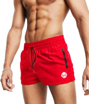 Men's Gym Workout Shorts, 3" Bodybuilding Running Shorts, 3 inch Athletic Gym Shorts with Zipper Pockets