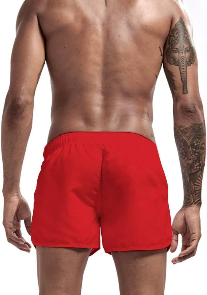 Men's Gym Workout Shorts, 3" Bodybuilding Running Shorts, 3 inch Athletic Gym Shorts with Zipper Pockets