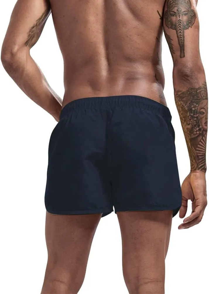 Men's Gym Workout Shorts, 3" Bodybuilding Running Shorts, 3 inch Athletic Gym Shorts with Zipper Pockets