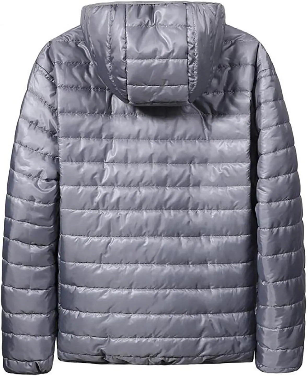 Men's Light Weight Full-Zip Puffer Jacket Quilted Winter Hoodie Down Coat Winter Light Insulated Short Puffer Coats
