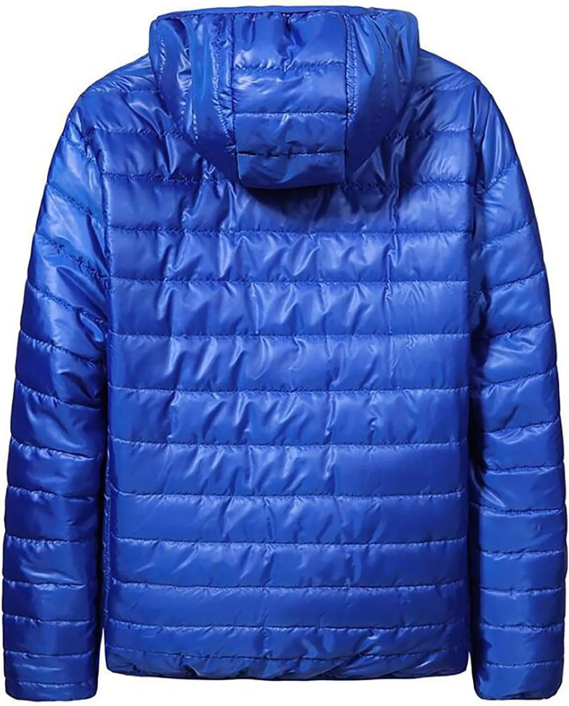Men's Light Weight Full-Zip Puffer Jacket Quilted Winter Hoodie Down Coat Winter Light Insulated Short Puffer Coats
