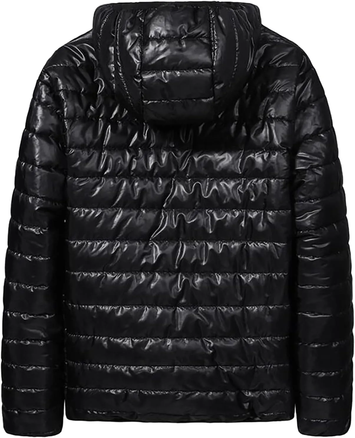 Men's Light Weight Full-Zip Puffer Jacket Quilted Winter Hoodie Down Coat Winter Light Insulated Short Puffer Coats