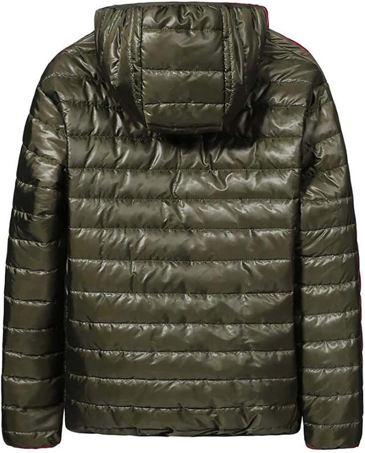 Men's Light Weight Full-Zip Puffer Jacket Quilted Winter Hoodie Down Coat Winter Light Insulated Short Puffer Coats