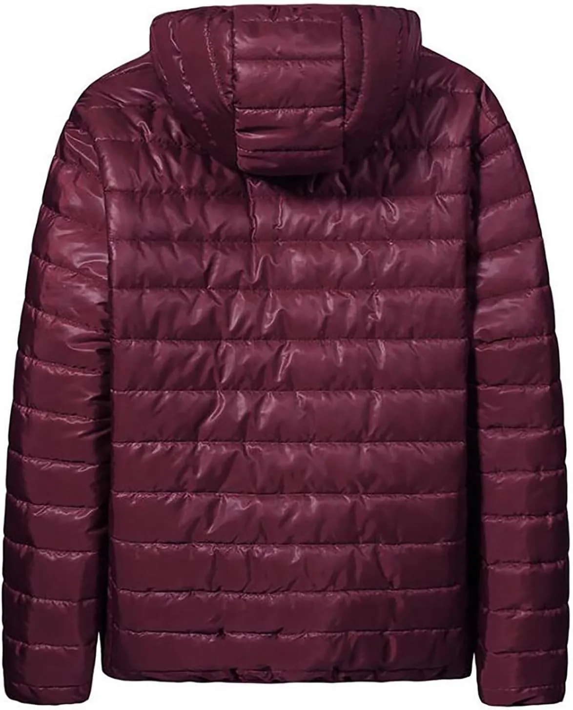 Men's Light Weight Full-Zip Puffer Jacket Quilted Winter Hoodie Down Coat Winter Light Insulated Short Puffer Coats