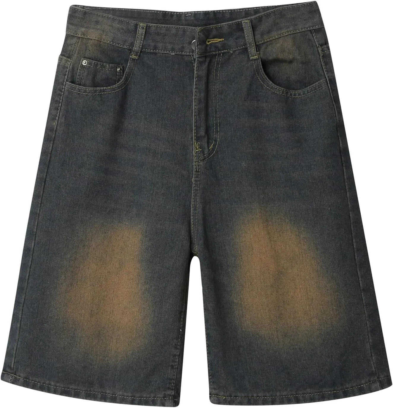Men's Loose Fit Denim Shorts Baggy Casual Summer Wide Leg Long Jean Jorts Hip Hop Shorts Trendy Outfits