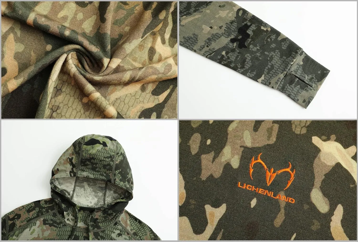 Men's Merino Wool Hunting Hoodie Base Layer Sweatshirt