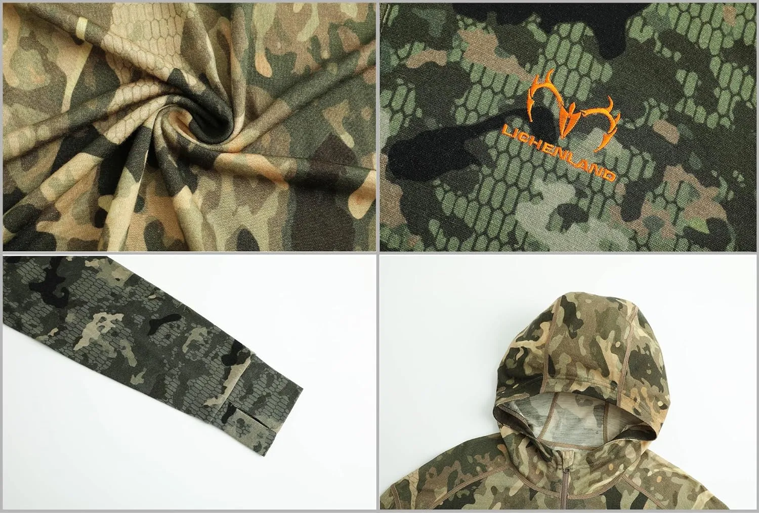 Men's Merino Wool Hunting Hoodie Base Layer Sweatshirt