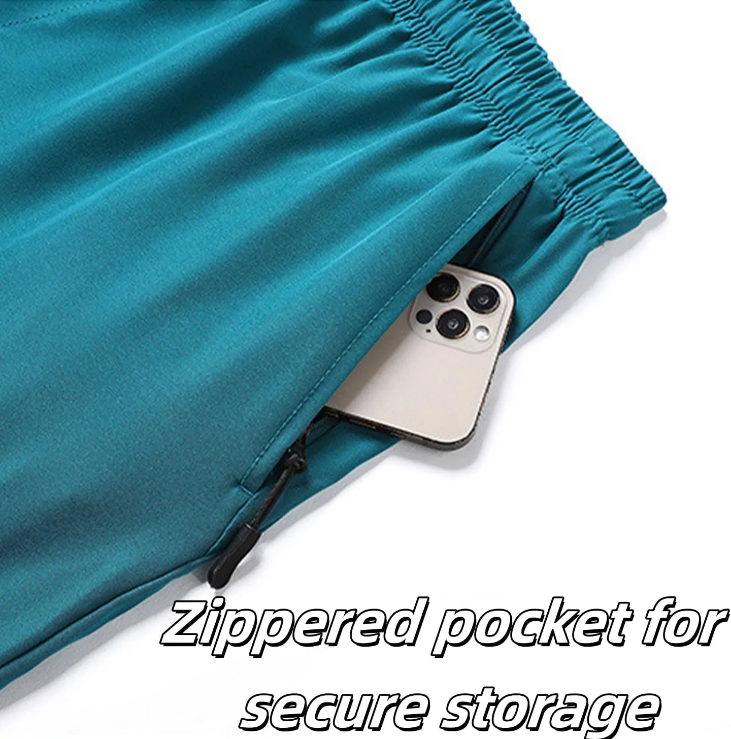 Men's Running Shorts 5 Inch Quick Dry Breathable with Pocket, Adjustable Elastic Lace-Up Gym Gym Shorts