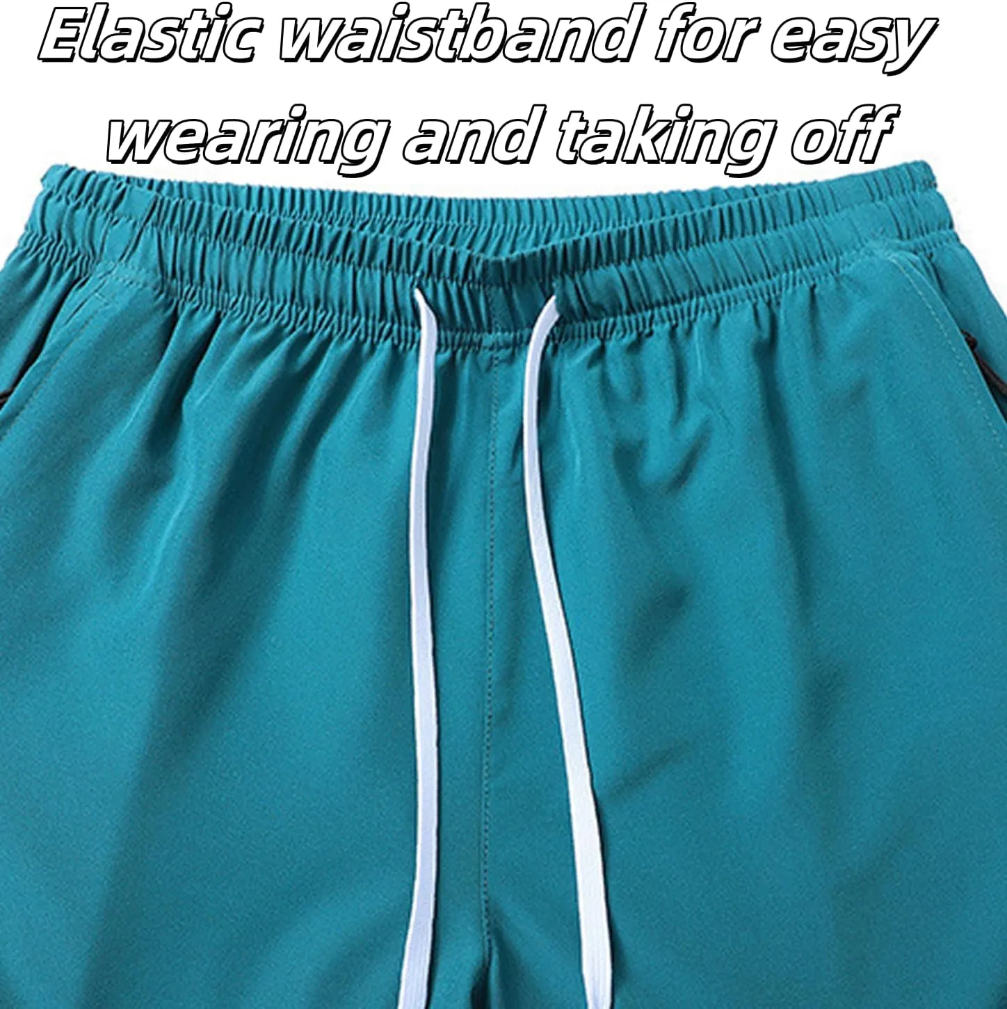 Men's Running Shorts 5 Inch Quick Dry Breathable with Pocket, Adjustable Elastic Lace-Up Gym Gym Shorts