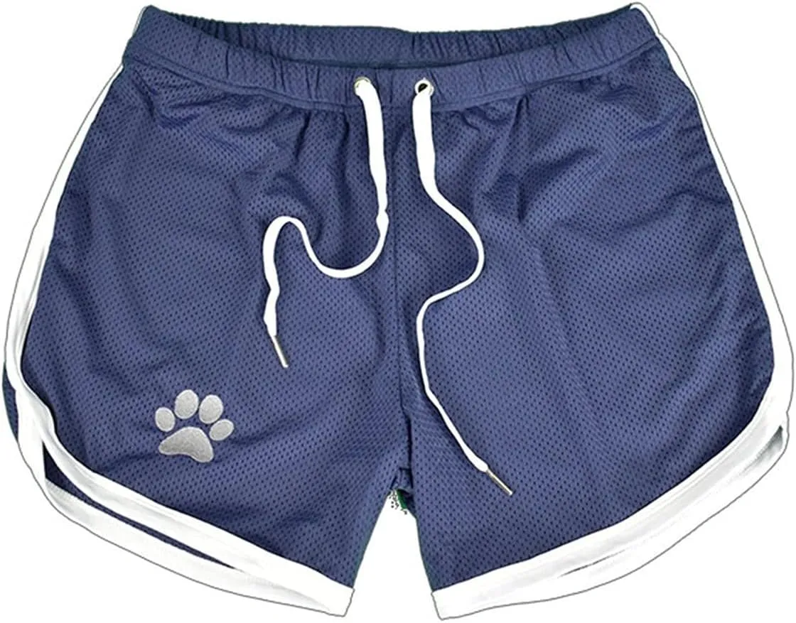Men's Running Shorts Breathing Athletic Gym Mesh Shorts for Men Breathable Dog Paw Print Gym Workout Shorts