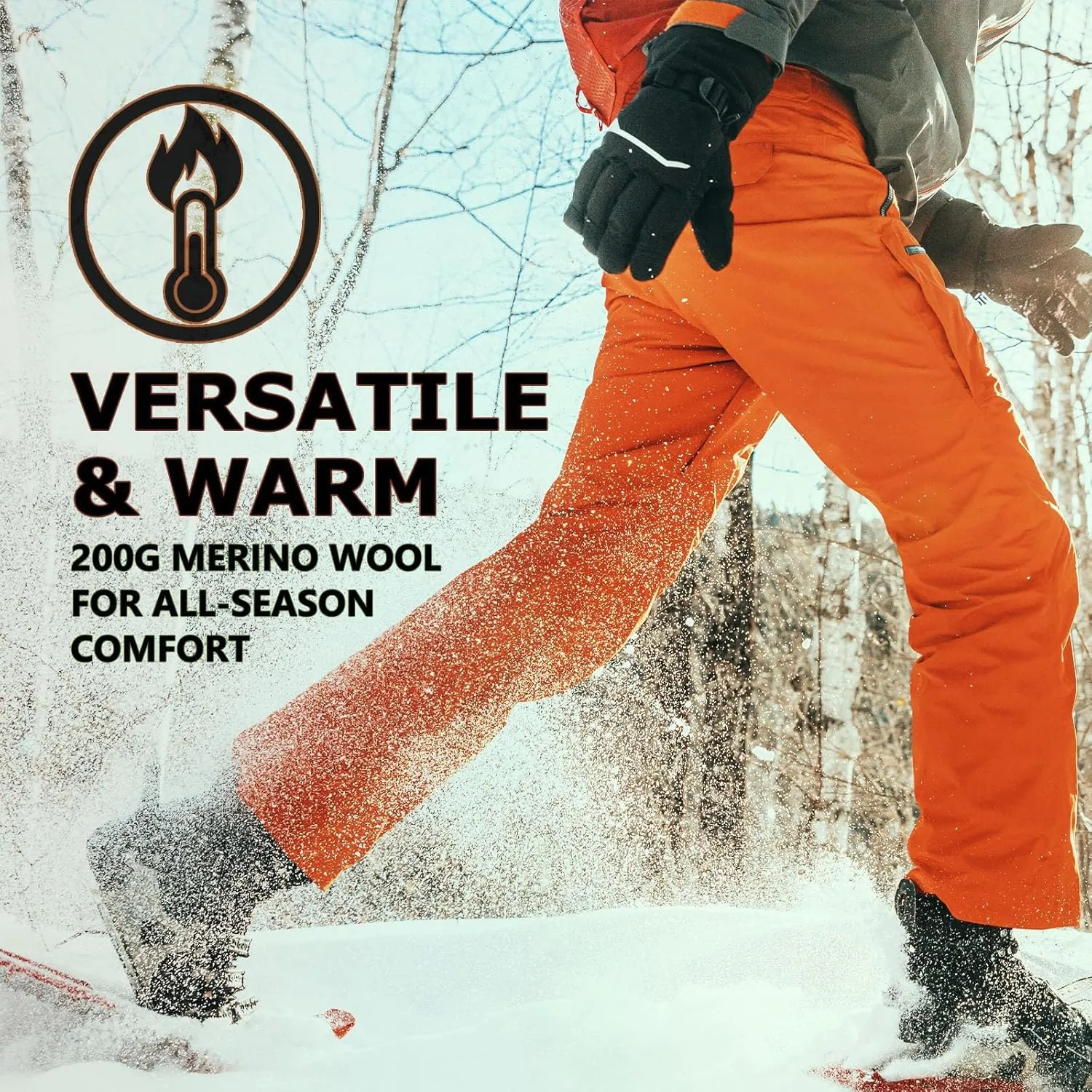 Merino Protect 100% Merino Wool Base Layer Men Thermal Long Underwear Soft Long Johns for Hunting Hiking
