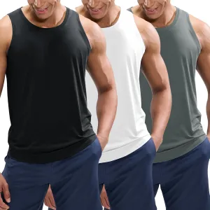 MIER Men's Tank Tops Workout Sleeveless Tee Shirts Muscle Athletic Gym Running Beach Tanks for Men, Quick Dry