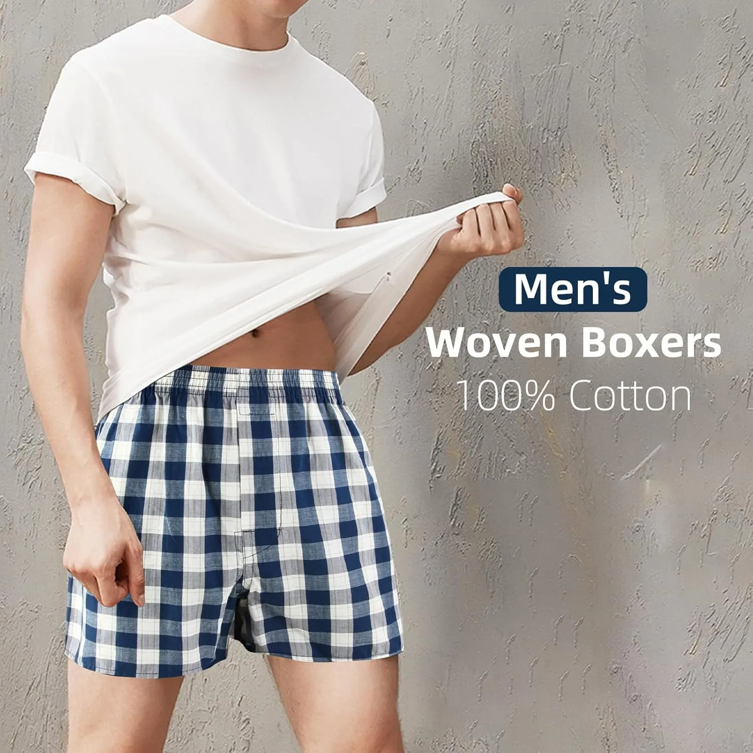 Natural Feelings Classic Boxers Shorts Cotton Woven Mens Underwear Boxers Pack