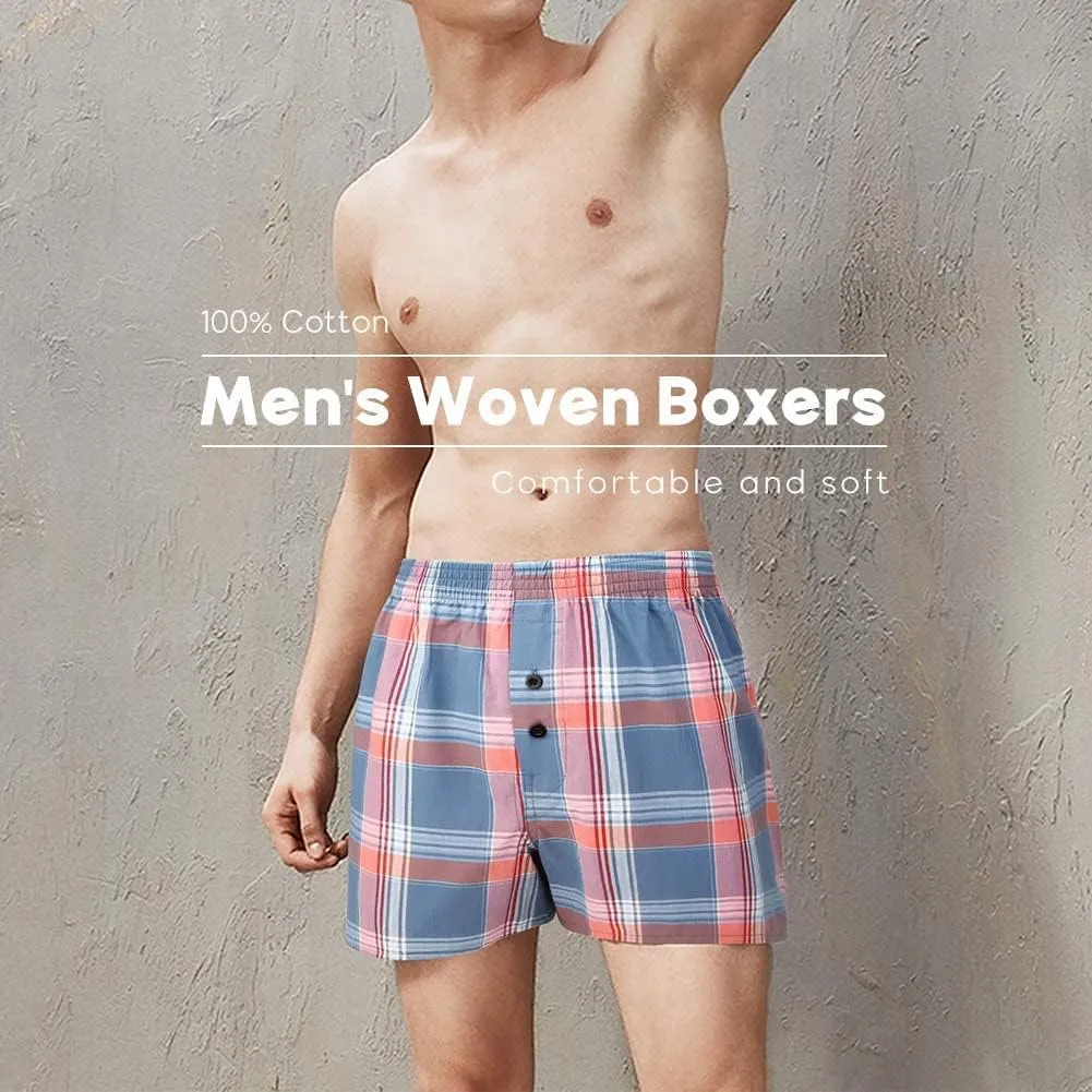 Natural Feelings Classic Boxers Shorts Cotton Woven Mens Underwear Boxers Pack