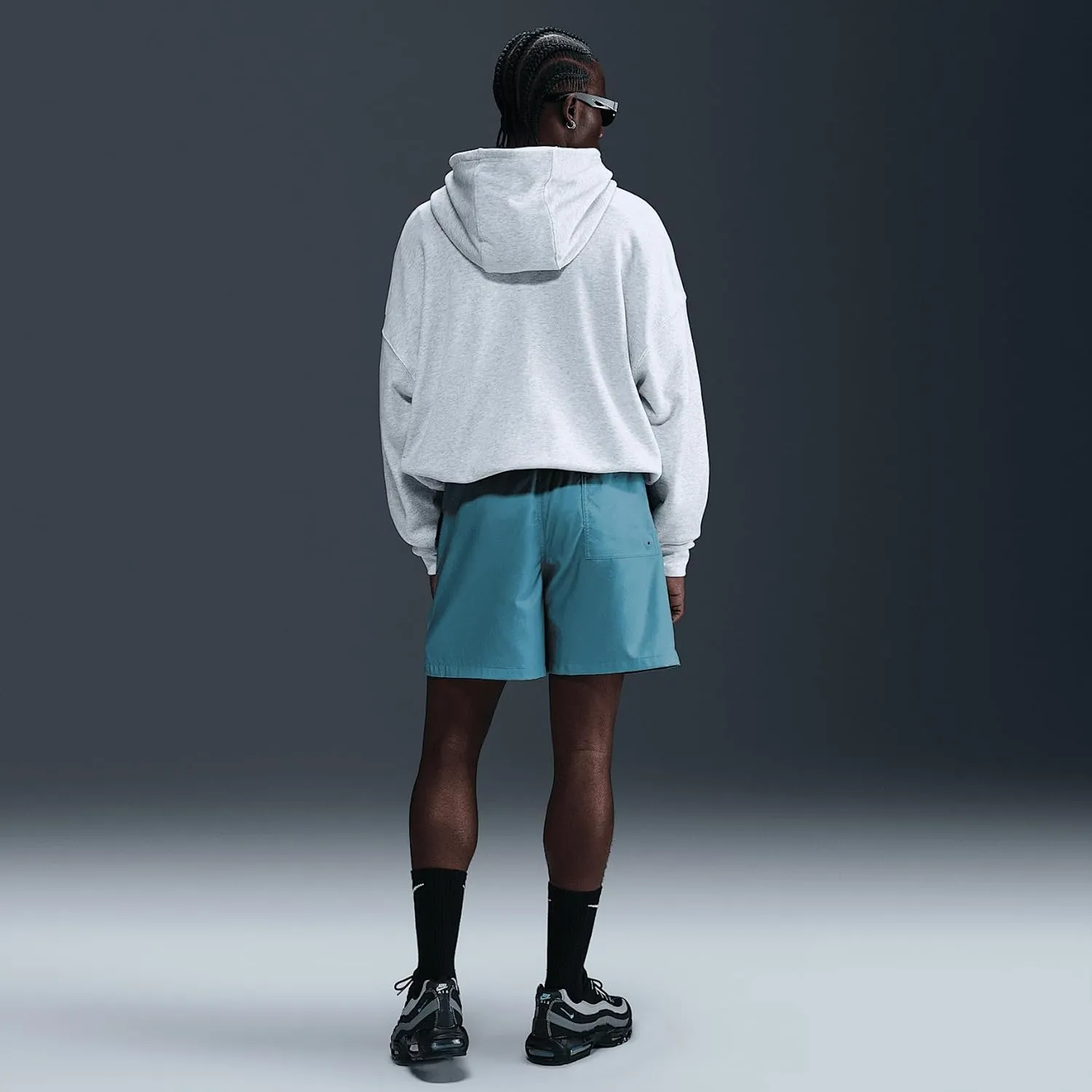 Nike Club Men's Woven Flow Shorts (FN3307-464, Denim Turquoise/White)