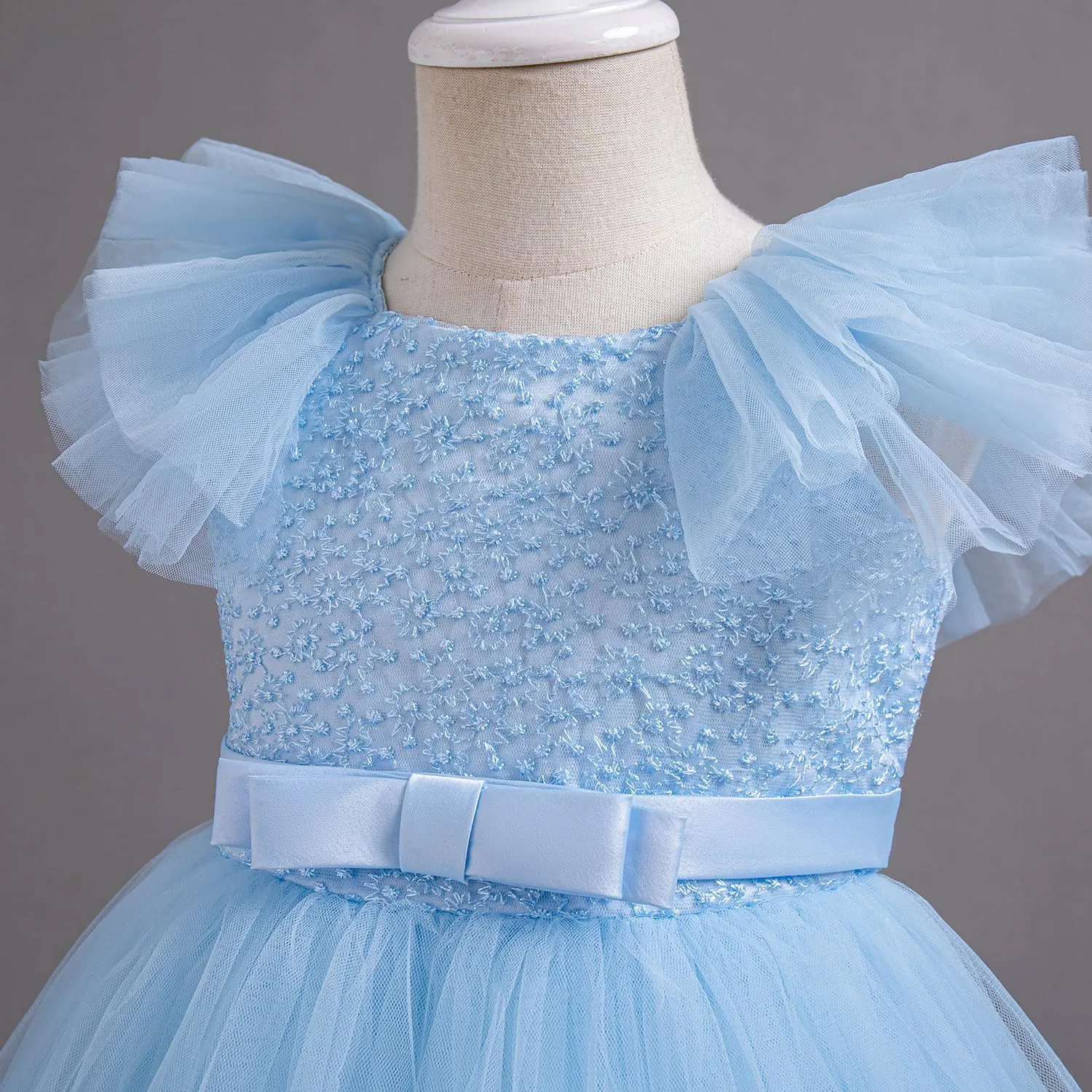 NNJXD Princess Girl Flower Dress Tulle Wedding Party Pageant Gown