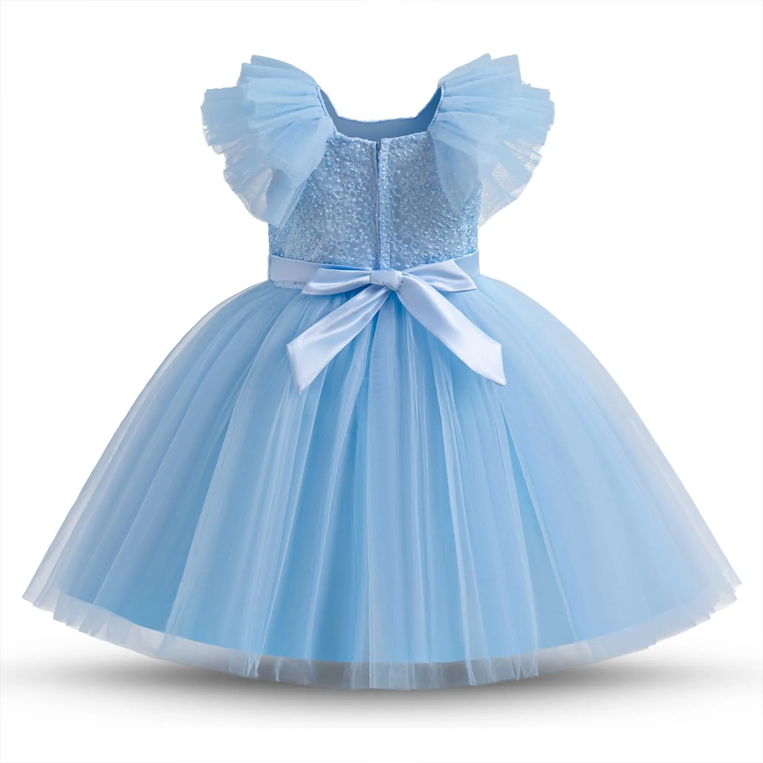 NNJXD Princess Girl Flower Dress Tulle Wedding Party Pageant Gown