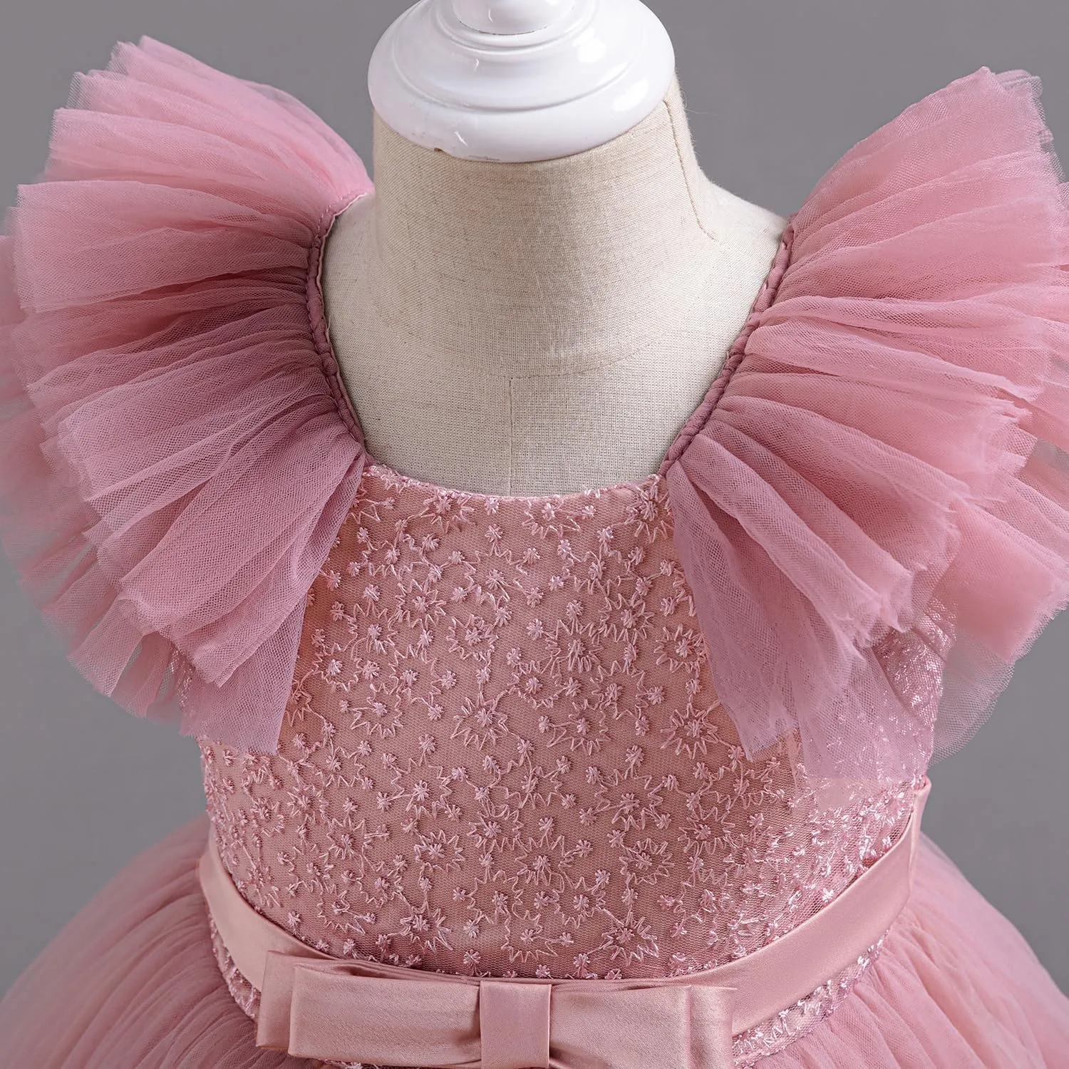 NNJXD Princess Girl Flower Dress Tulle Wedding Party Pageant Gown