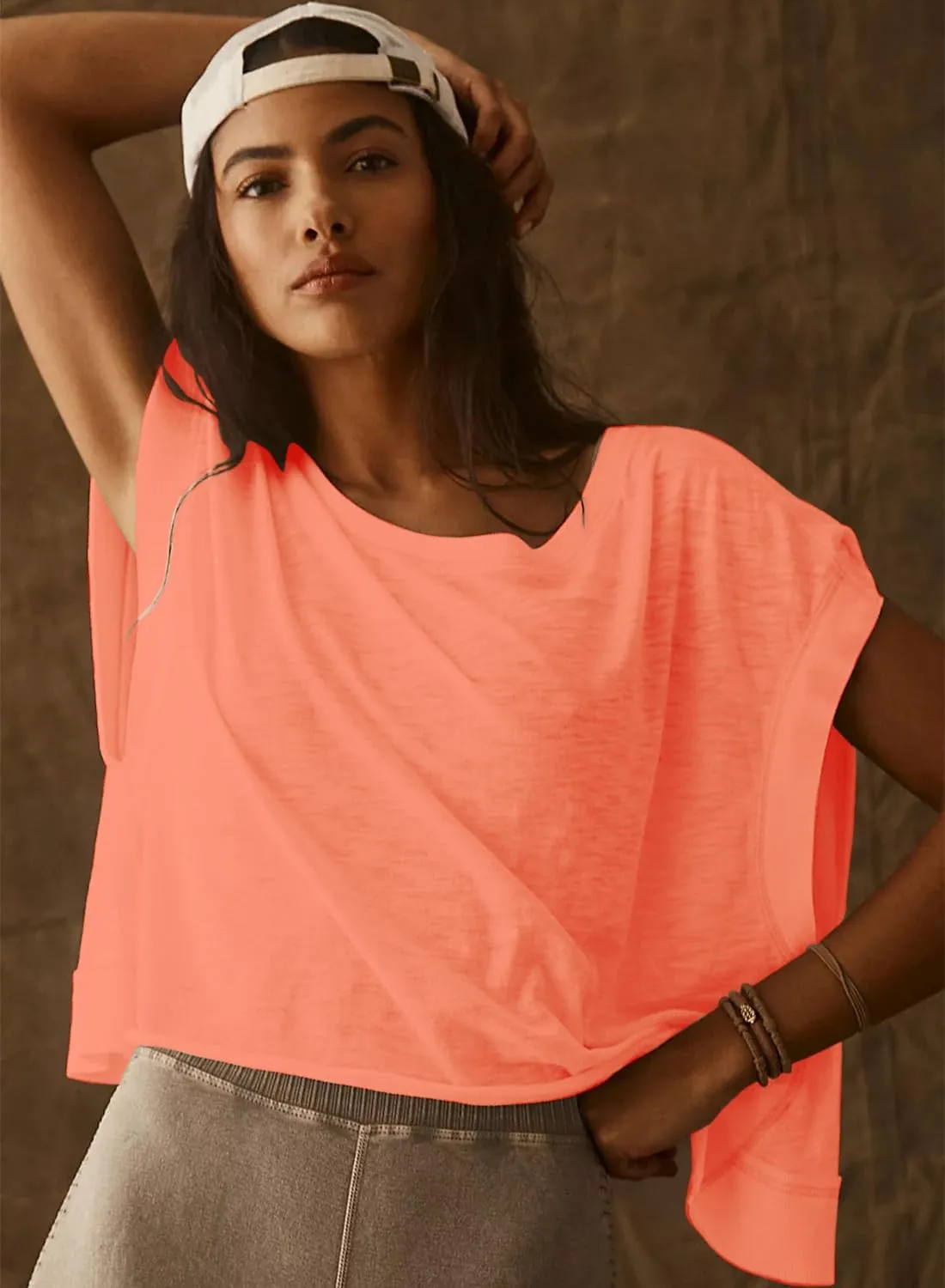 Open Back Tops for Women Oversized Short Sleeve Workout T Shirts Backless Y2k Athletic Crop Running Tees