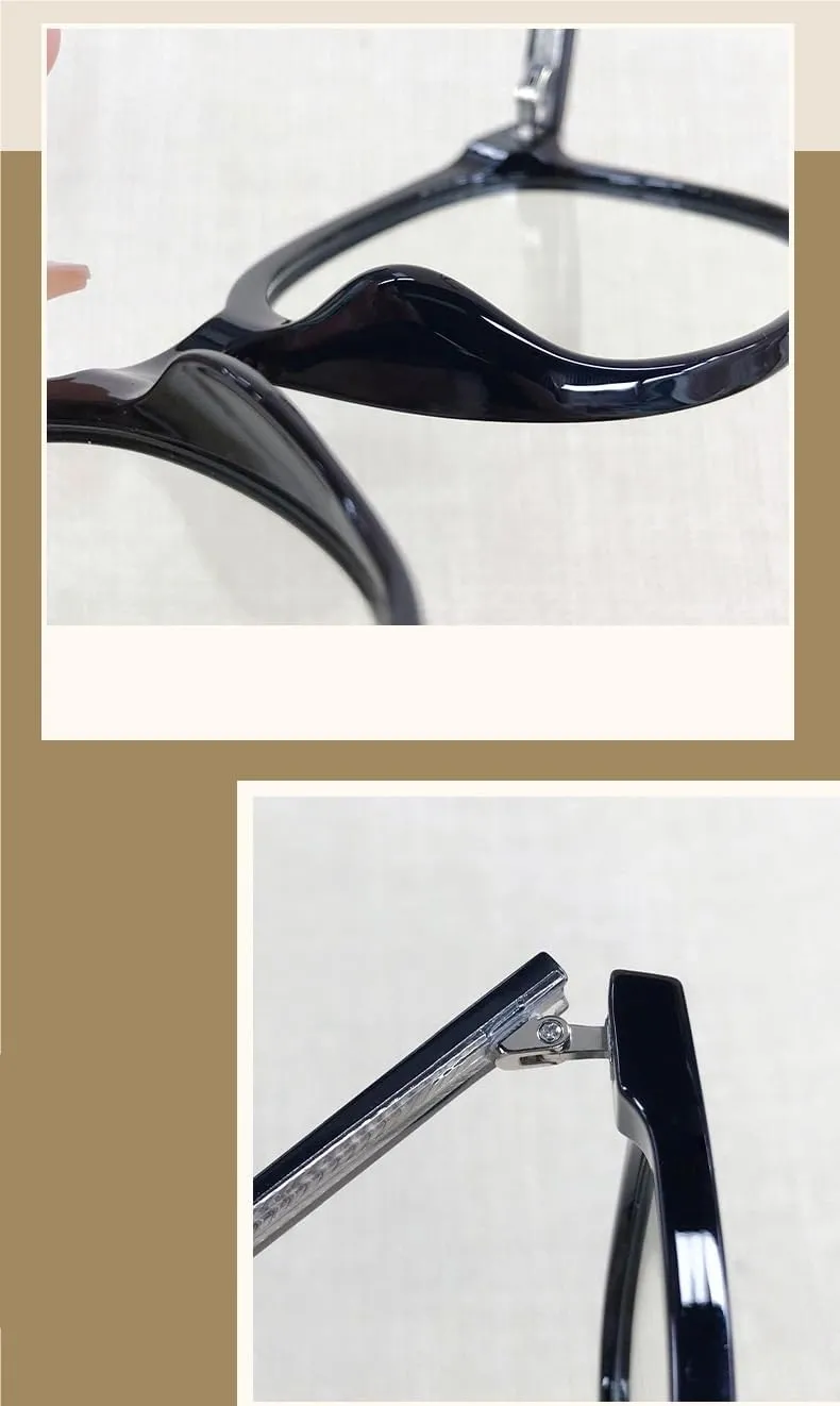 Oversized Reading Glasses Fatigue Relieve Computer Readers Blue Light Blocking Flat Light Mirror Presbyopic Glasses (Color : Black, Size :  150)