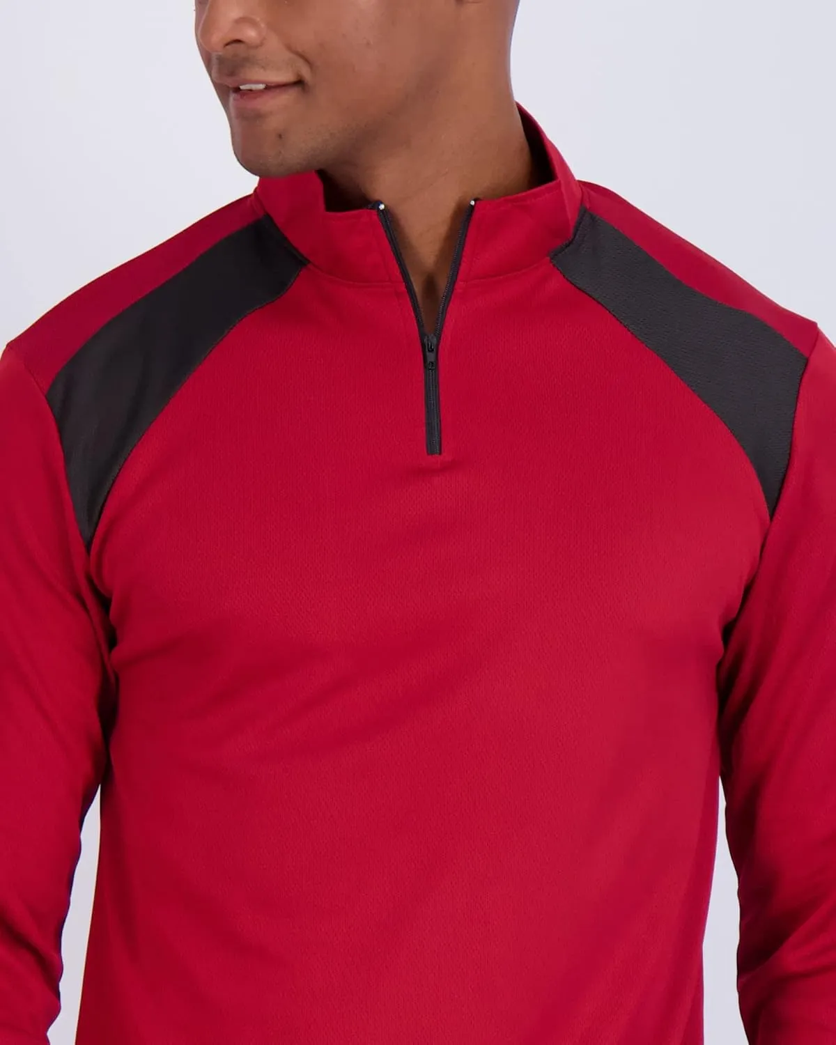 Real Essentials 3 Pack: Men's Mesh Long Sleeve Athletic Quarter Zip Pullover - Outdoor UPF 50  (Available in Big & Tall)