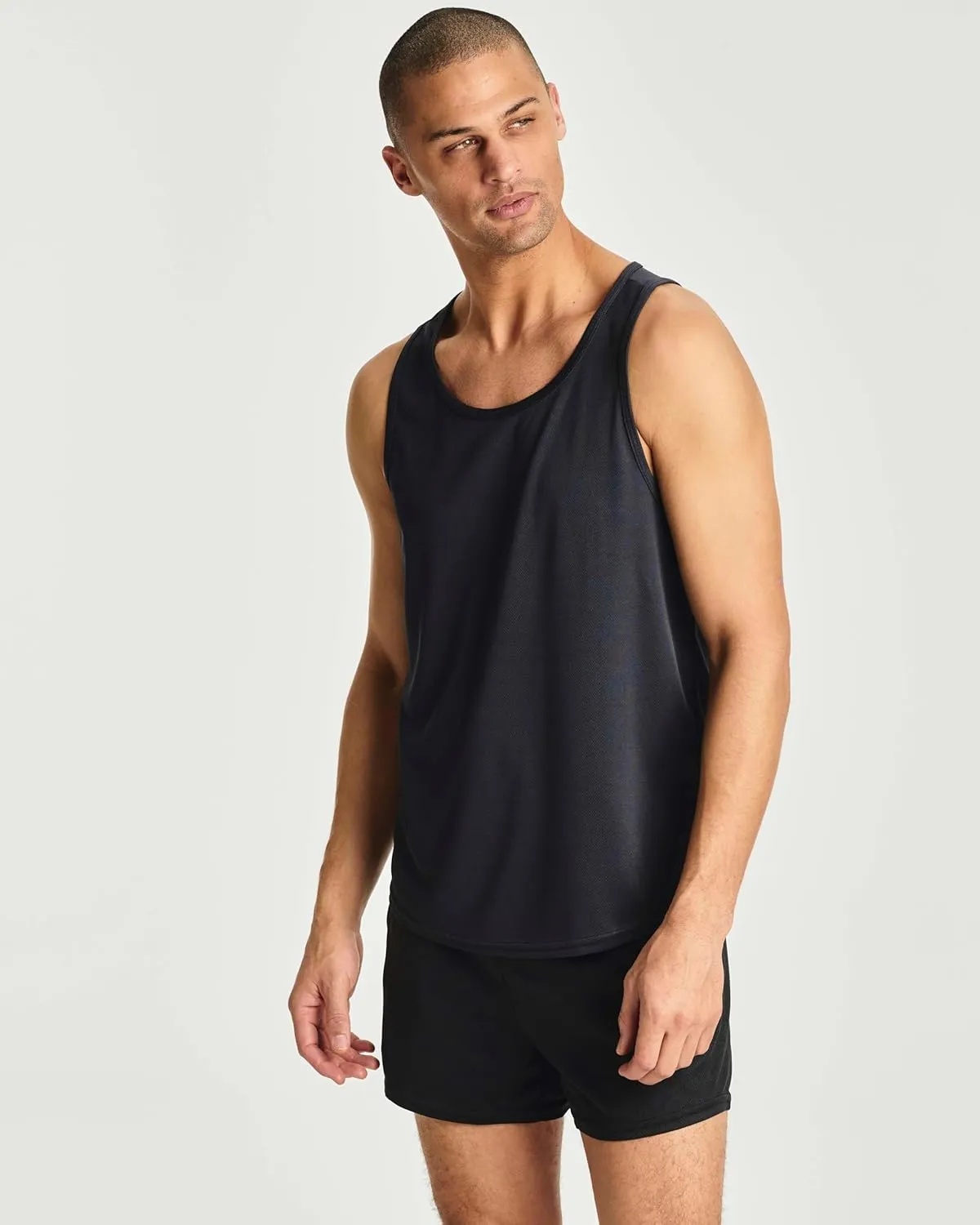 Real Essentials 5 Pack: Men's Mesh Y-Back Muscle Tank Top - Gym Workout & Bodybuilding Fitness (Available in Big & Tall)