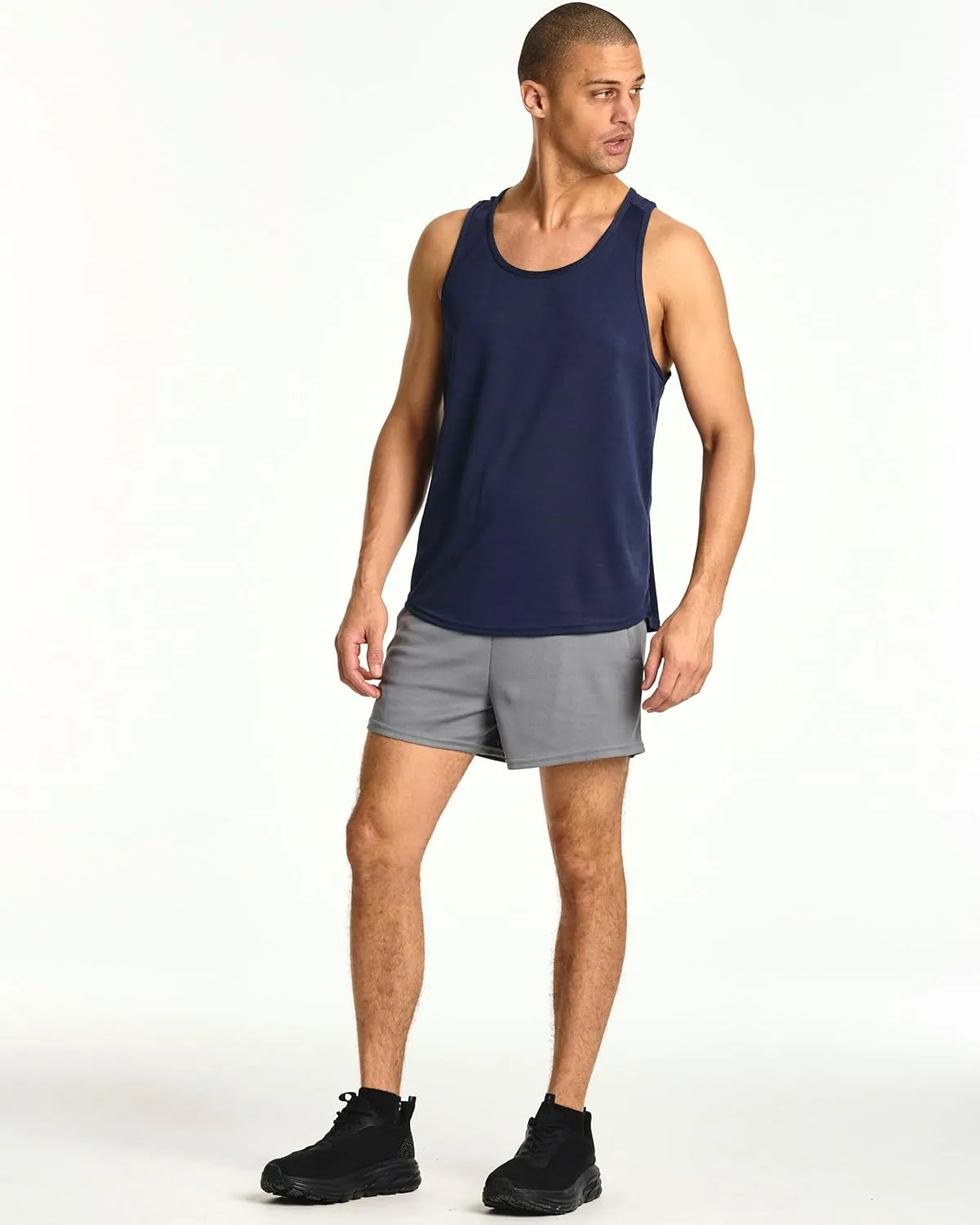 Real Essentials 5 Pack: Men's Mesh Y-Back Muscle Tank Top - Gym Workout & Bodybuilding Fitness (Available in Big & Tall)