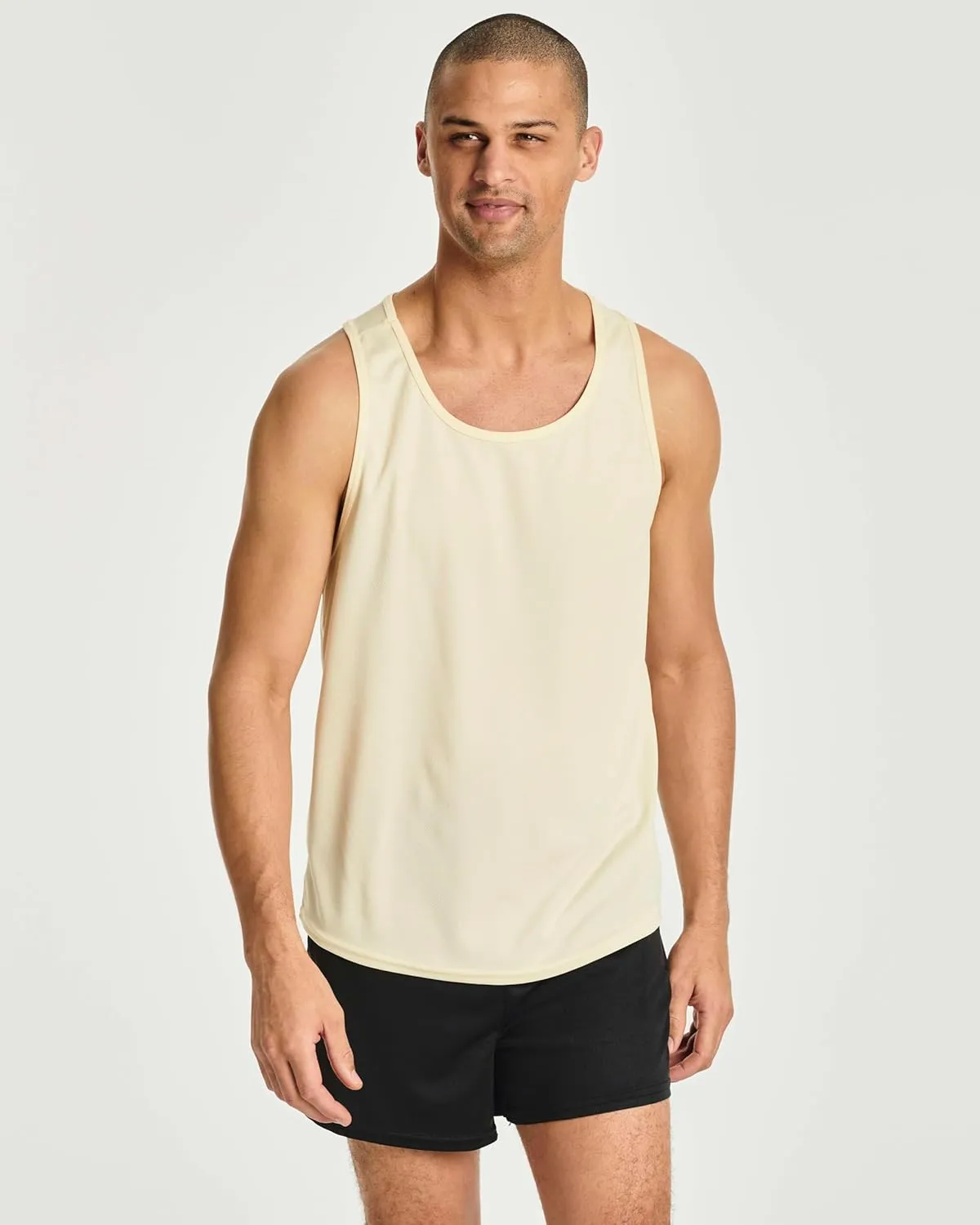 Real Essentials 5 Pack: Men's Mesh Y-Back Muscle Tank Top - Gym Workout & Bodybuilding Fitness (Available in Big & Tall)