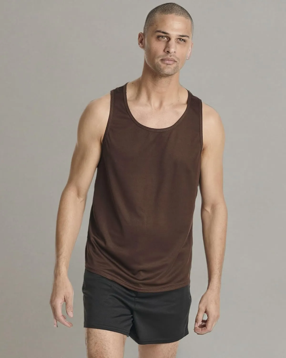 Real Essentials 5 Pack: Men's Mesh Y-Back Muscle Tank Top - Gym Workout & Bodybuilding Fitness (Available in Big & Tall)