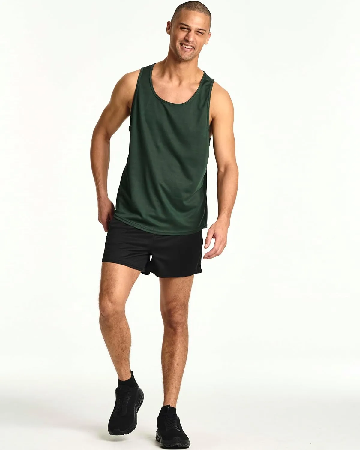Real Essentials 5 Pack: Men's Mesh Y-Back Muscle Tank Top - Gym Workout & Bodybuilding Fitness (Available in Big & Tall)